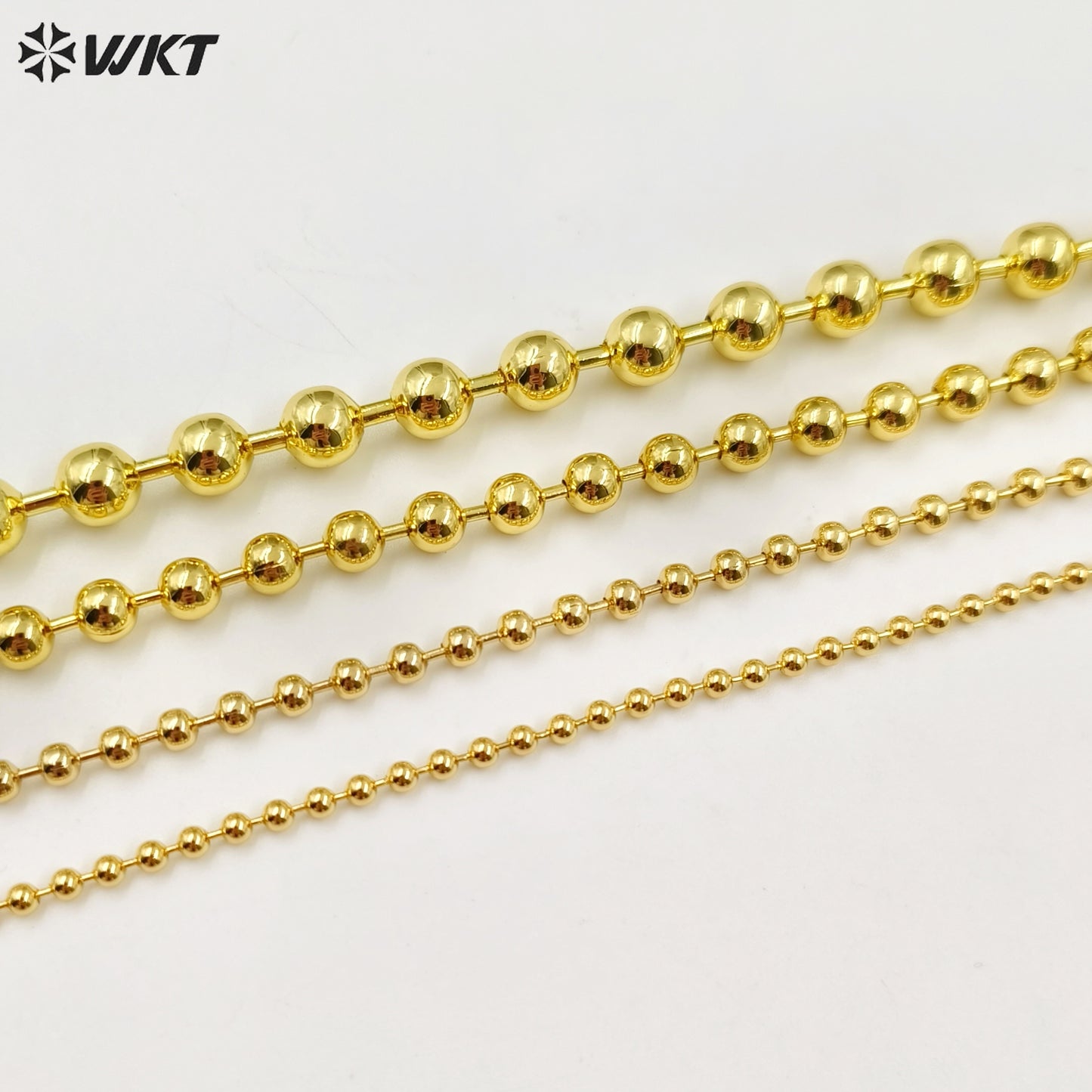 WT-JF343 Newest Fashion 18K Real Gold Plated Round Brass Beads Made Women Bracelets Unique Lady Daily Wear Jewelry