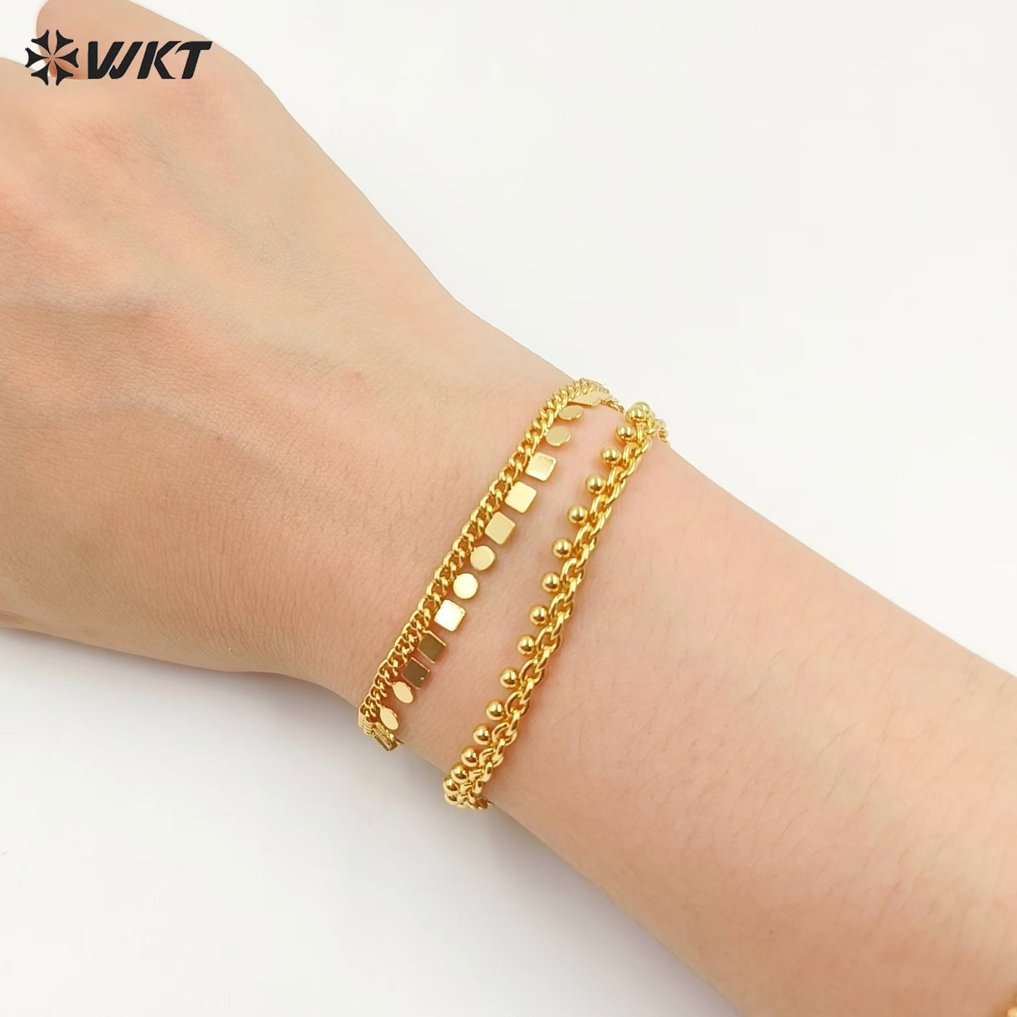 WT-JF353 High Quality New Delicate Natural Yellow Brass 18K Gold Plated Bracelet for Women As Birthday Gift Jewelry Finding