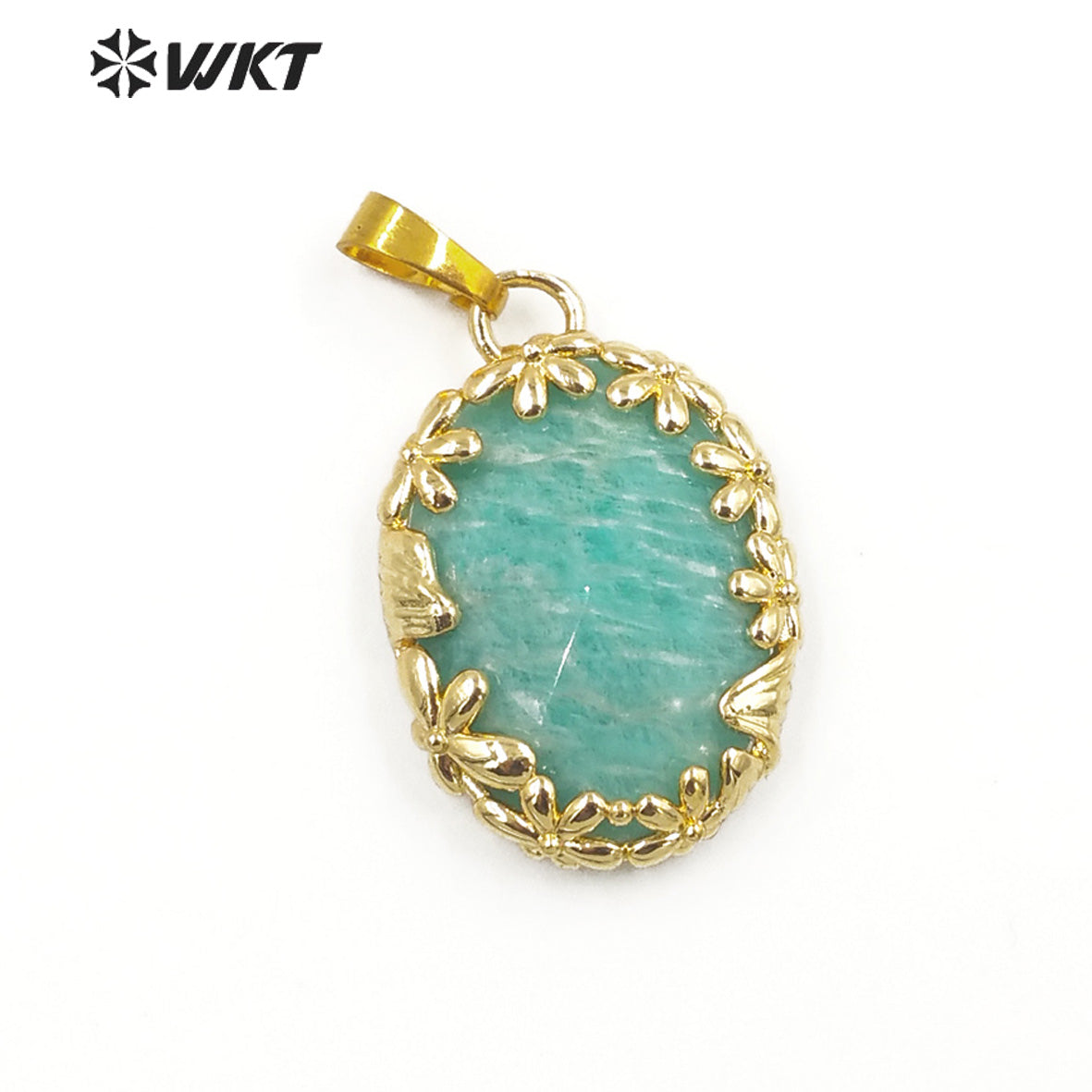 WT-P1919 Fashion Design Trendy New Precious Colorful Stone Oval Amazonite Amethyst Gemstone Pendants