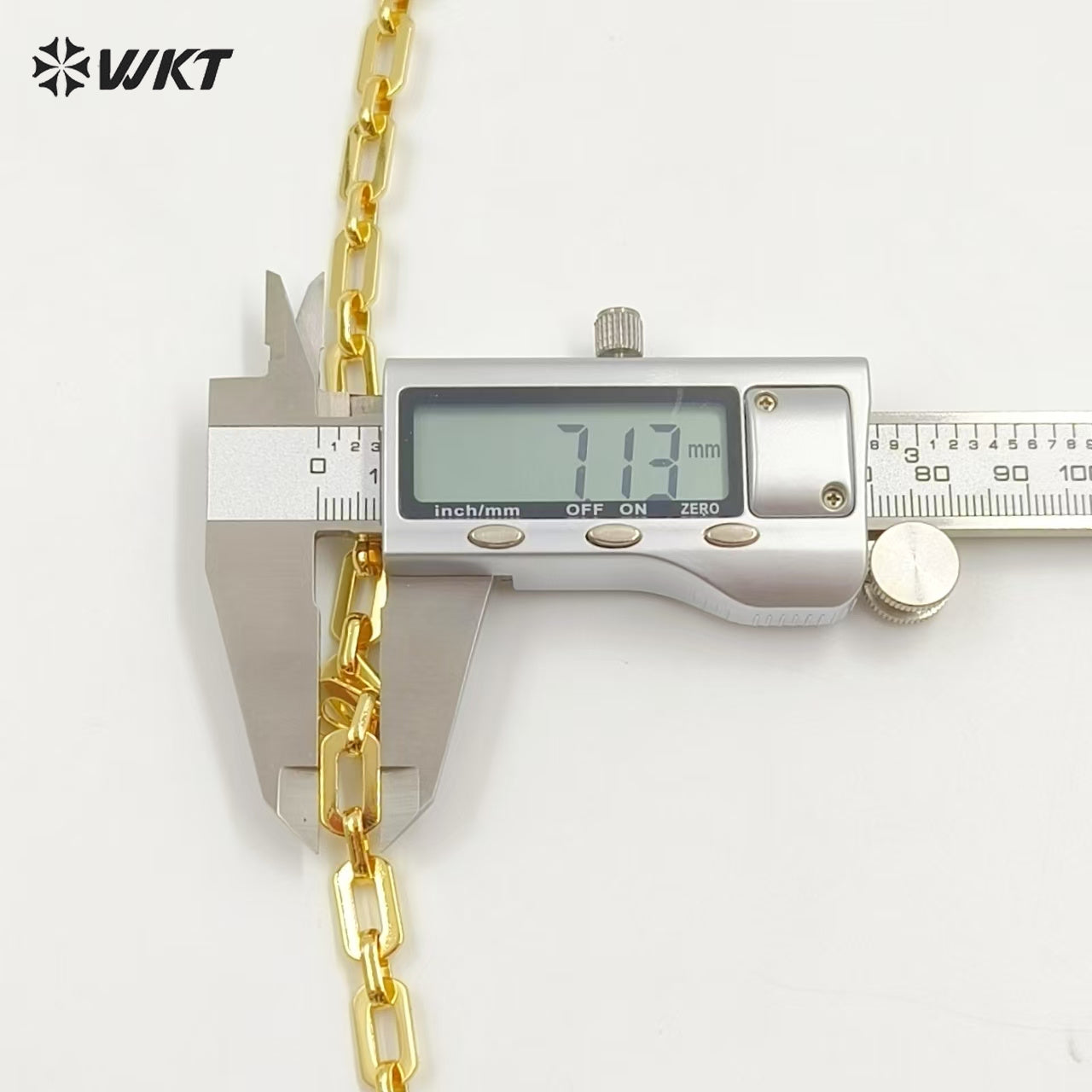 WT-BC176 WKT Wholesale Fashion Jewelry Chain 18K Gold Delicate Rectangular Mosaic Spiral Circle Shape Beautiful Necklace Chain