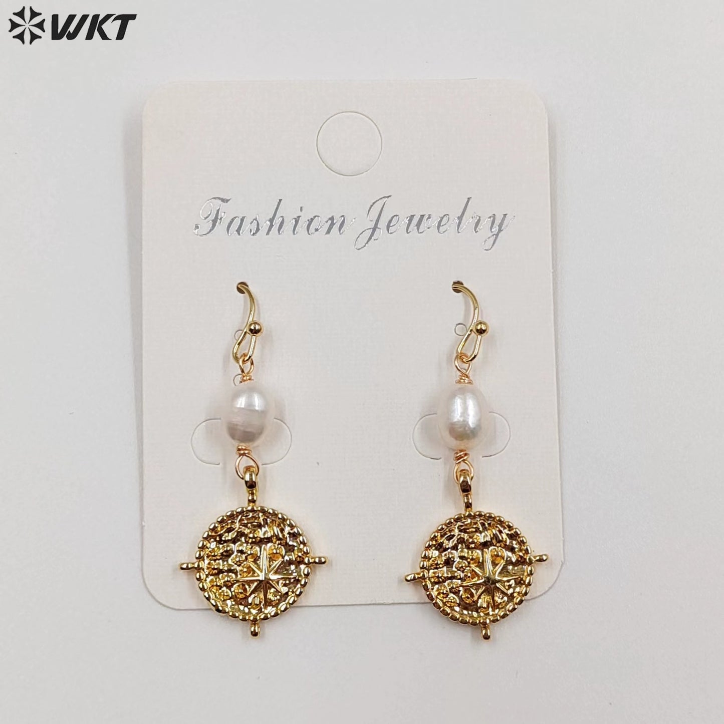 WT-MPE106 Wholesale Popular Unique Design Sailor Style Europe Trendy Charming Pearl Long Dangle Earrings