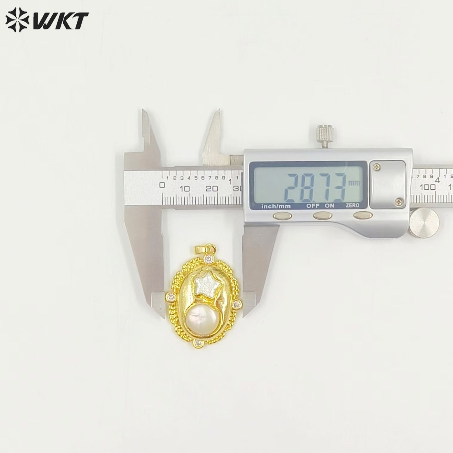 WT-JP390 New Innovation Sweet and Lovely Style Yellow 18K Gold Plated Natural Star Round Pearl Pendant for Girls As Special Gift