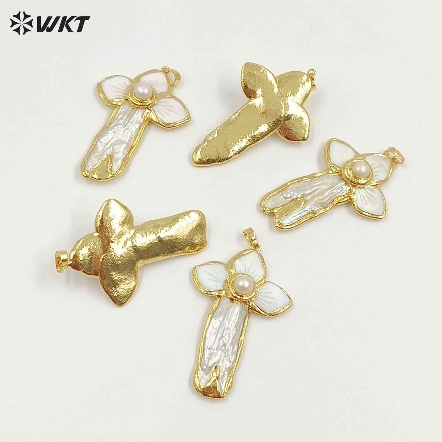 WT-JP416 Wholesale Newest Europe Design Natural Freshwater Pearl and white Shell Made Women Bohemian Pendants