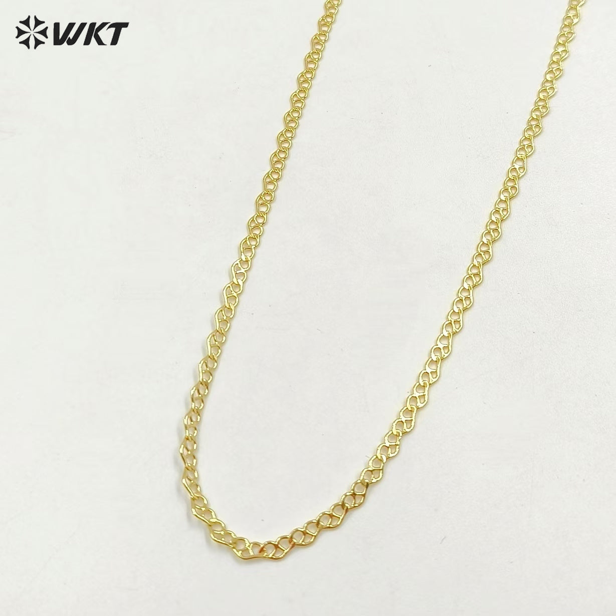 WT-BC237 Wholesale Private Label Simple and Small 18K Gold Plated Natural Yellow Brass Thin Chain DIY Bracelet Necklace Jewelry