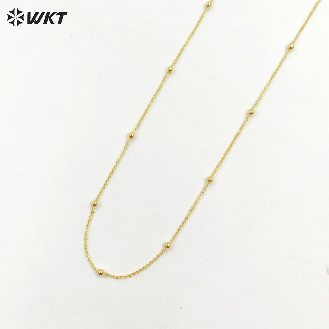 WT-N1058 New Coming Fashion Real Gold Plating Chain Necklace Beads Brass Necklace Chain