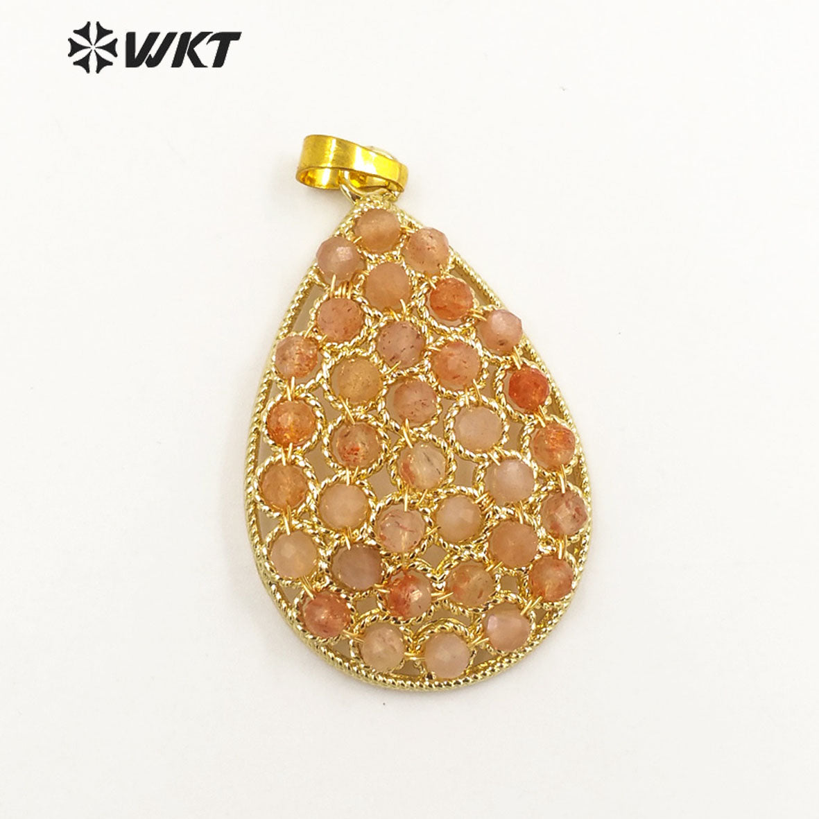 WT-P1927 Fashion Design Trendy New Precious Drop Shaped Colorful Stone Oval Amazonite Amethyst Gemstone Pendants