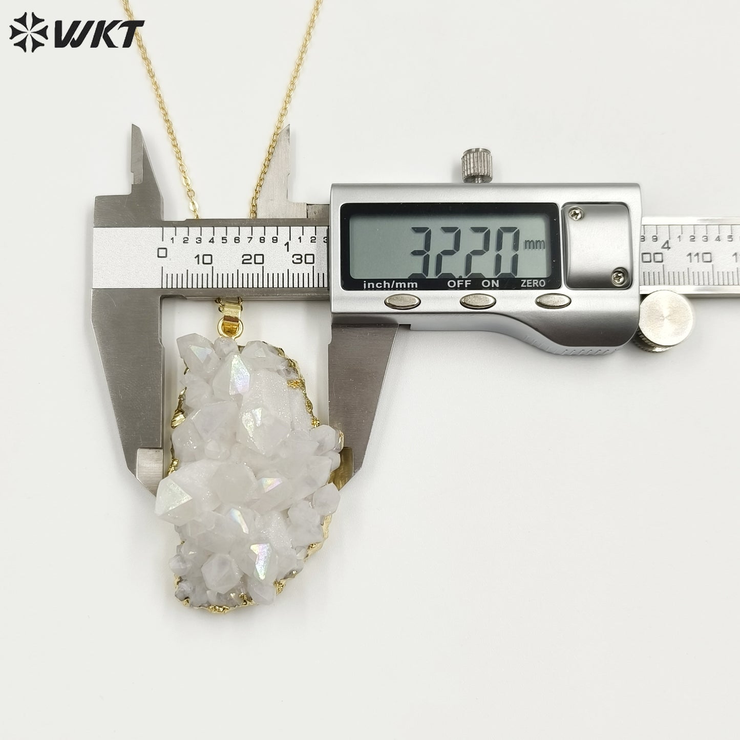 WT-N1441 WKT Best 2023 Newest Natural Aura Cluster Quartz Pendant Necklace Women Simple Hoop Aura Necklace