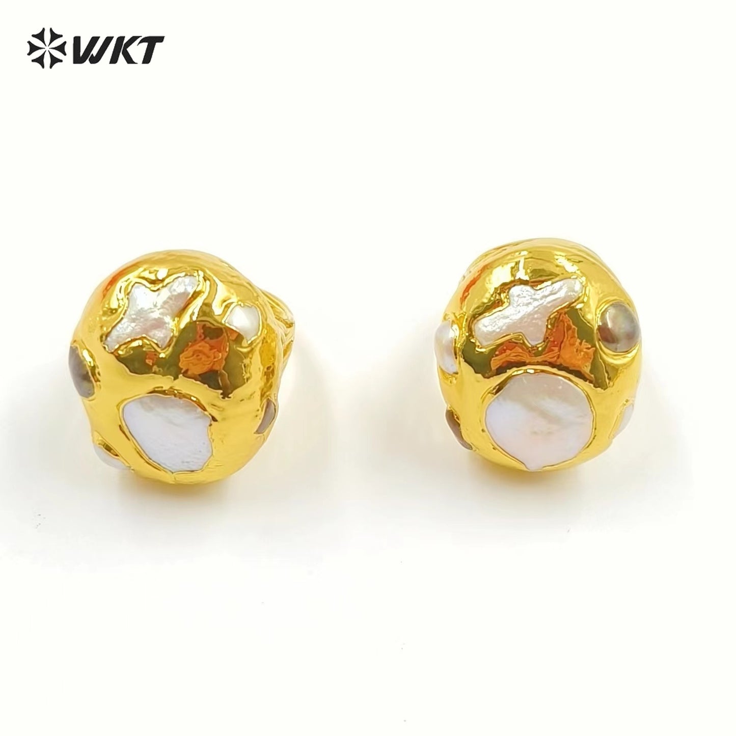 WT-MPR073 Wholesale Fashion 18K Real Gold Plated Resist Tarnishable Natural Freshwater Pearl Ring for Friend Gift