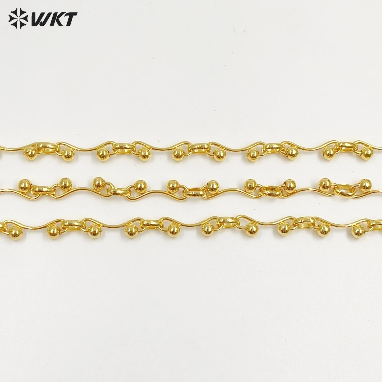 WT-BC261 Wonderful Jewelry DIY Accessories Chain Unique Design With Metal Beads Yellow Brass Gold Electroplated Wholesale