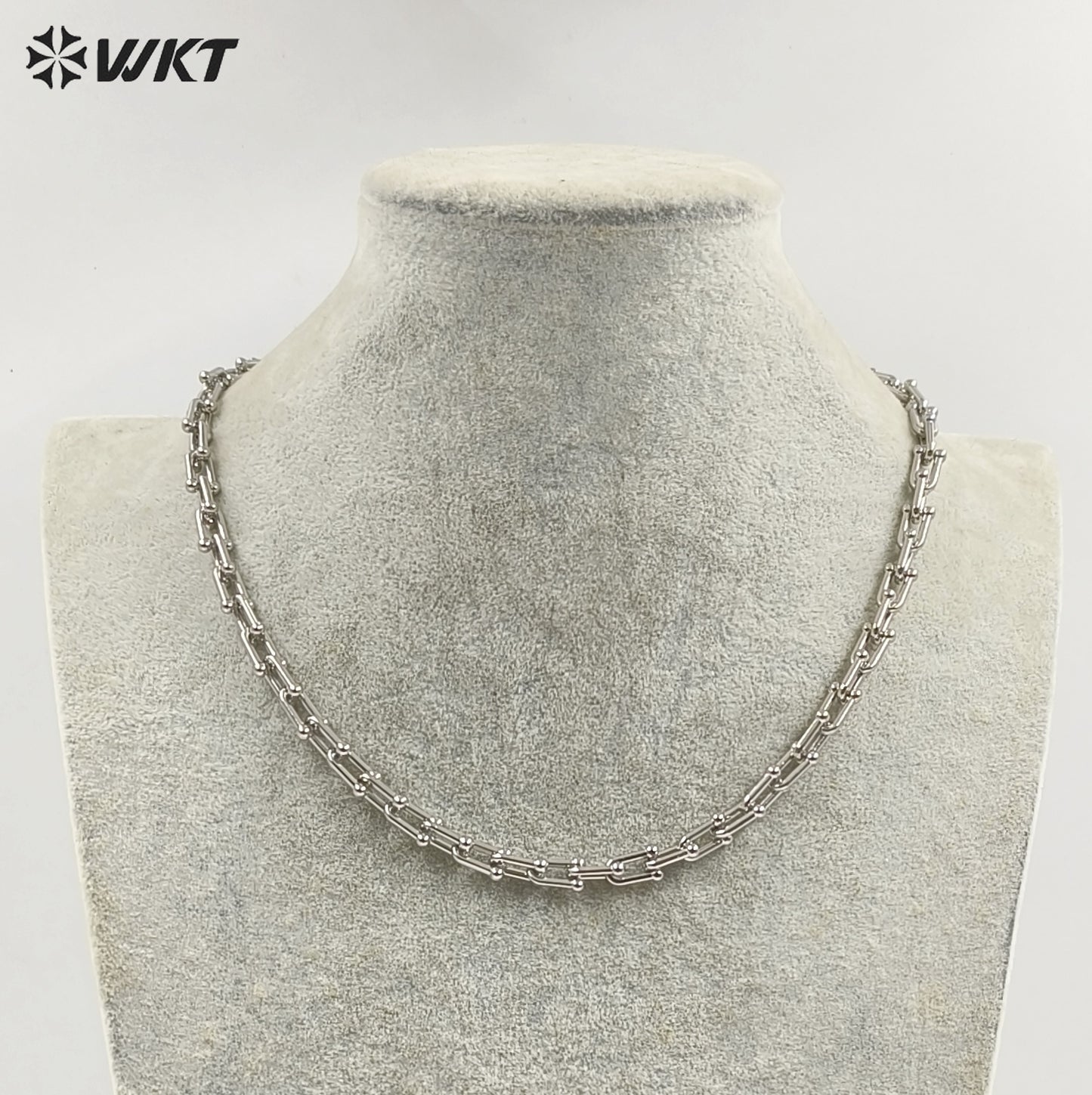 WT-N1228 Supper Hot Wholesale U Chain Top Quality Jewelry Brass With Full Gold Eletroplated U Chain Women Necklace Chain