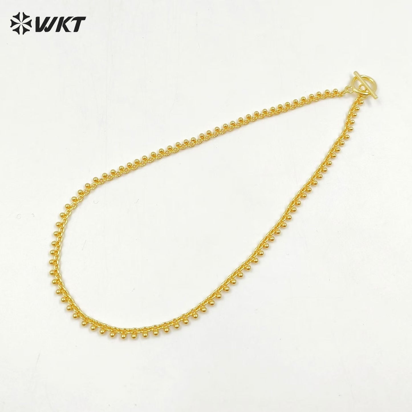 WT-JFN31 Latest Models Stylish Charming 18K Gold Plated Square Round 16 Inch Necklace Jewelry Finished for Both Men and Women