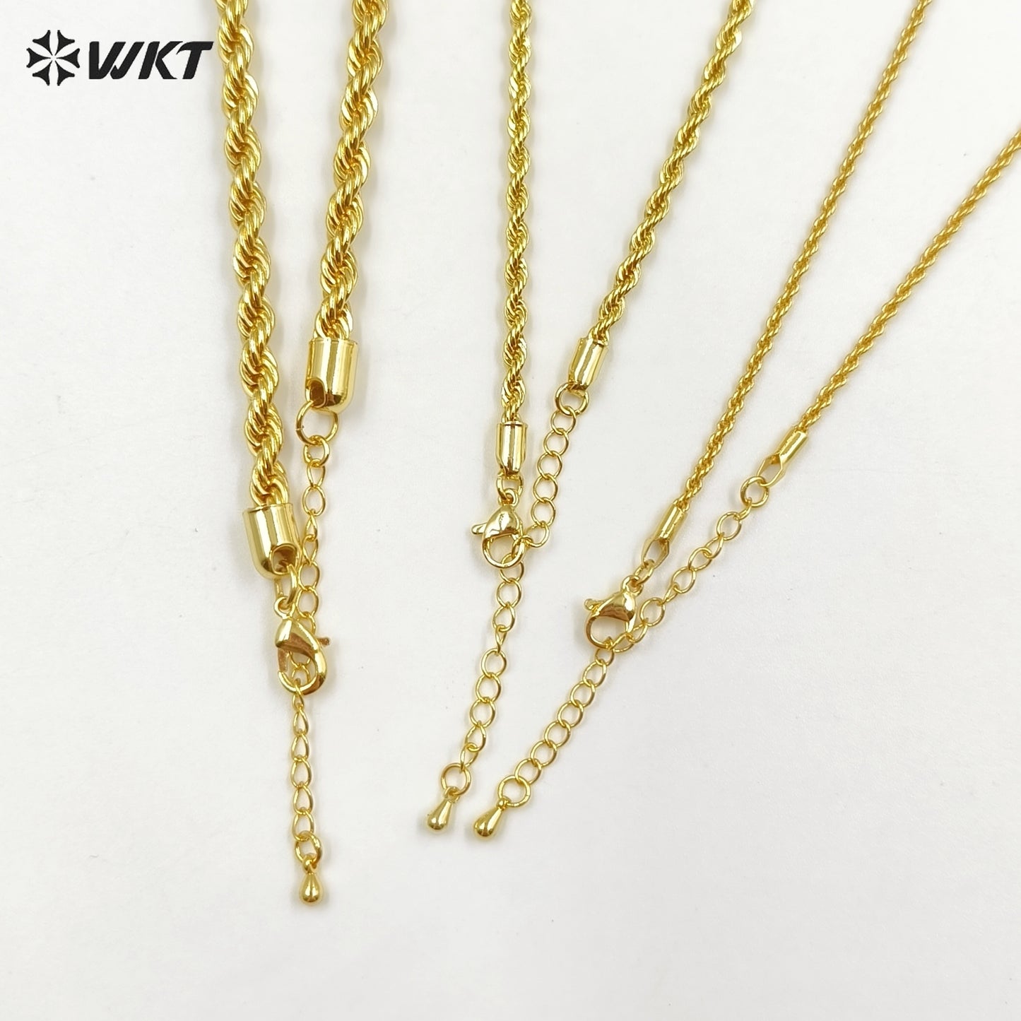 WT-BFN024 WKT Special Yellow Brass Chain Necklace Fashion Choker Jewelry Accessories Durable Decoration Twisted Chain
