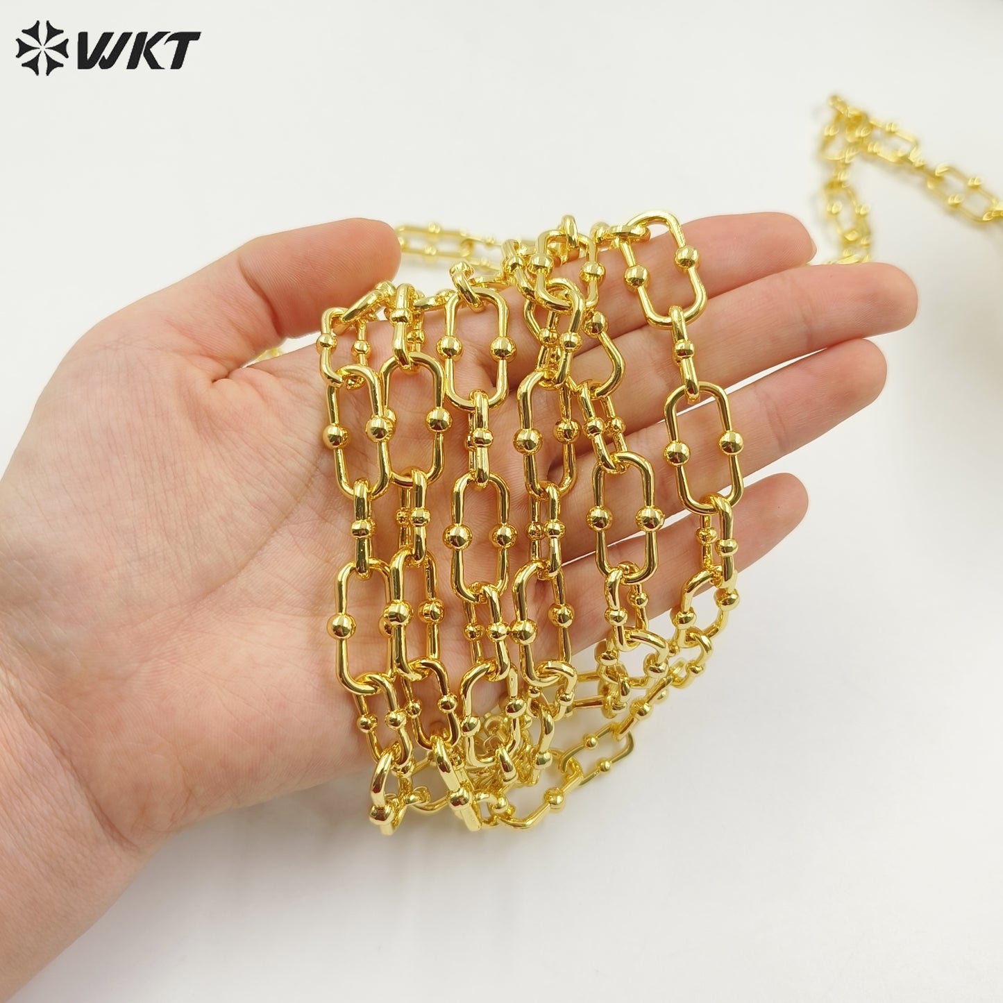 WT-BC235 Copper-plated in 18K Gold Color Korean Handmade Box Buckle DIY Bracelet Necklace Sweater Chain