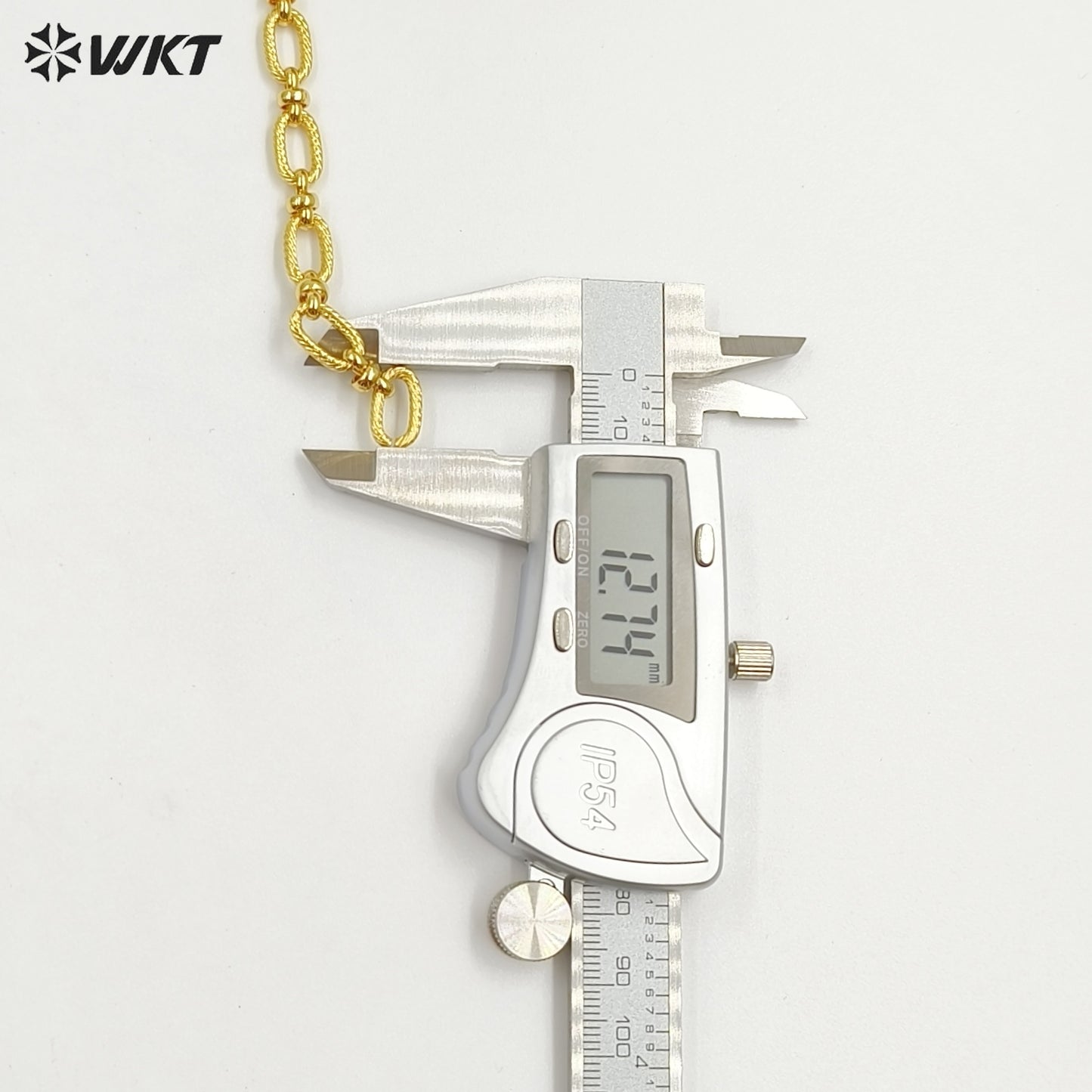 WT-BC258 New Styles 18k Real Gold Plated Yellow Brass Chain Resist Tarnished Hammer Pattern Big Metal Chain for Necklace Design