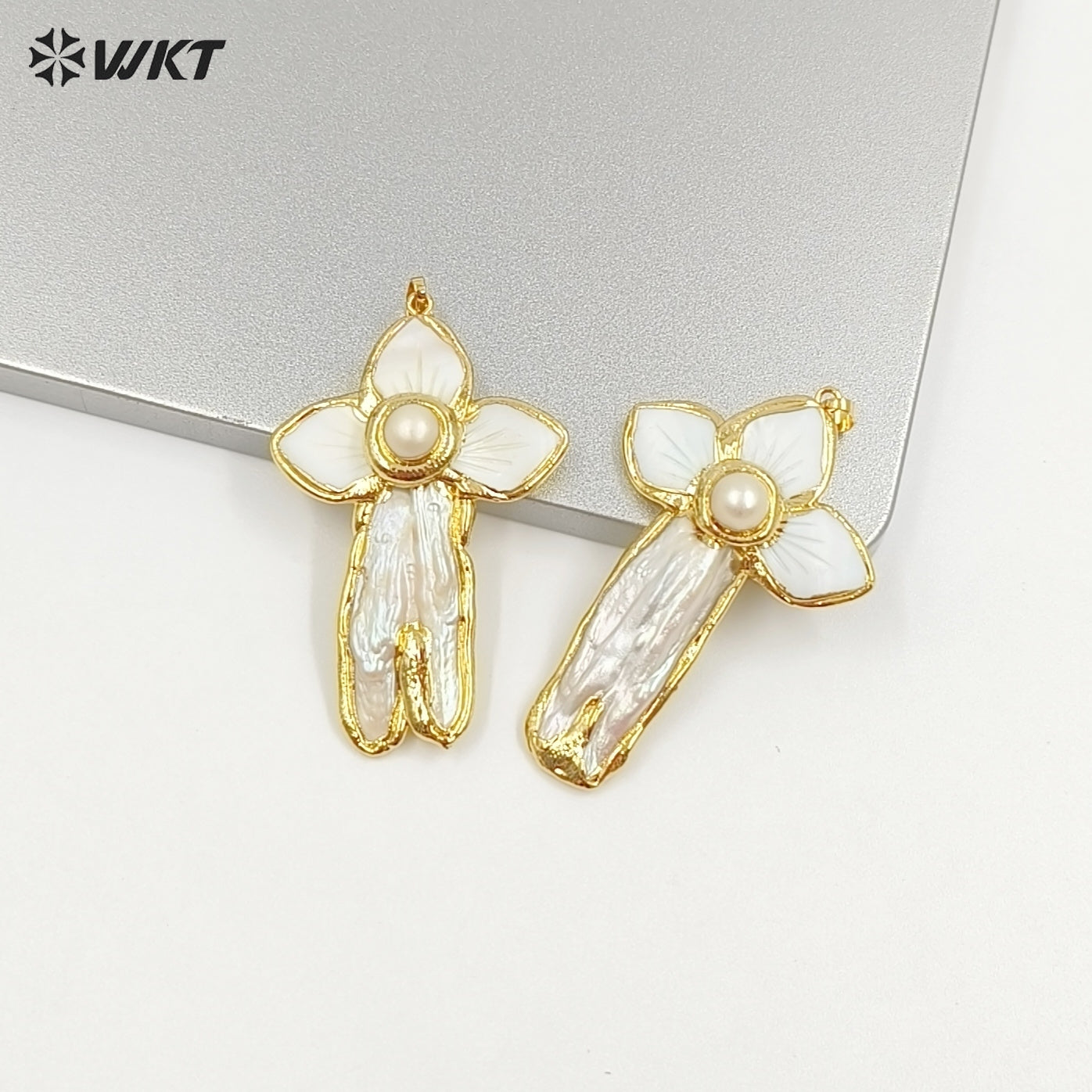 WT-JP416 Wholesale Newest Europe Design Natural Freshwater Pearl and white Shell Made Women Bohemian Pendants
