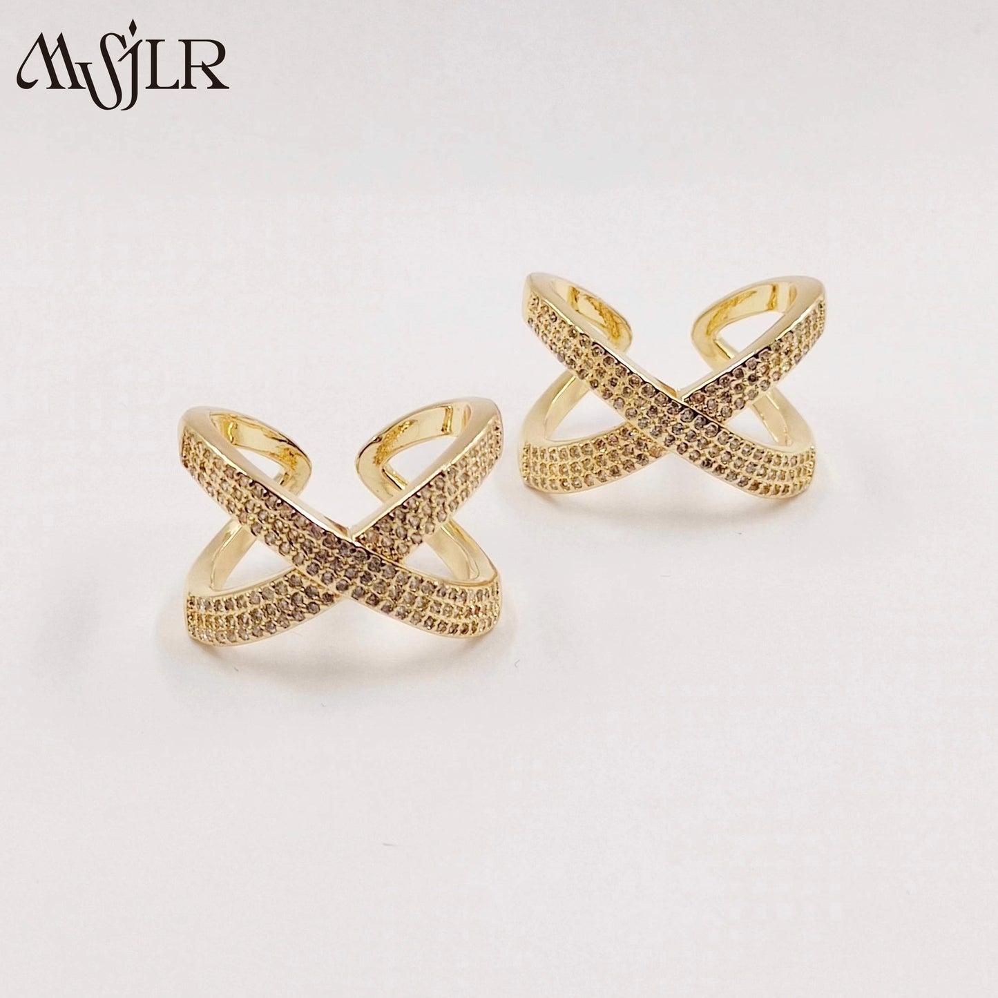 WKT-MVR054 Popular European and American Double Circle Shape Colorful Zircon Ring Female Handpiece Open Ring