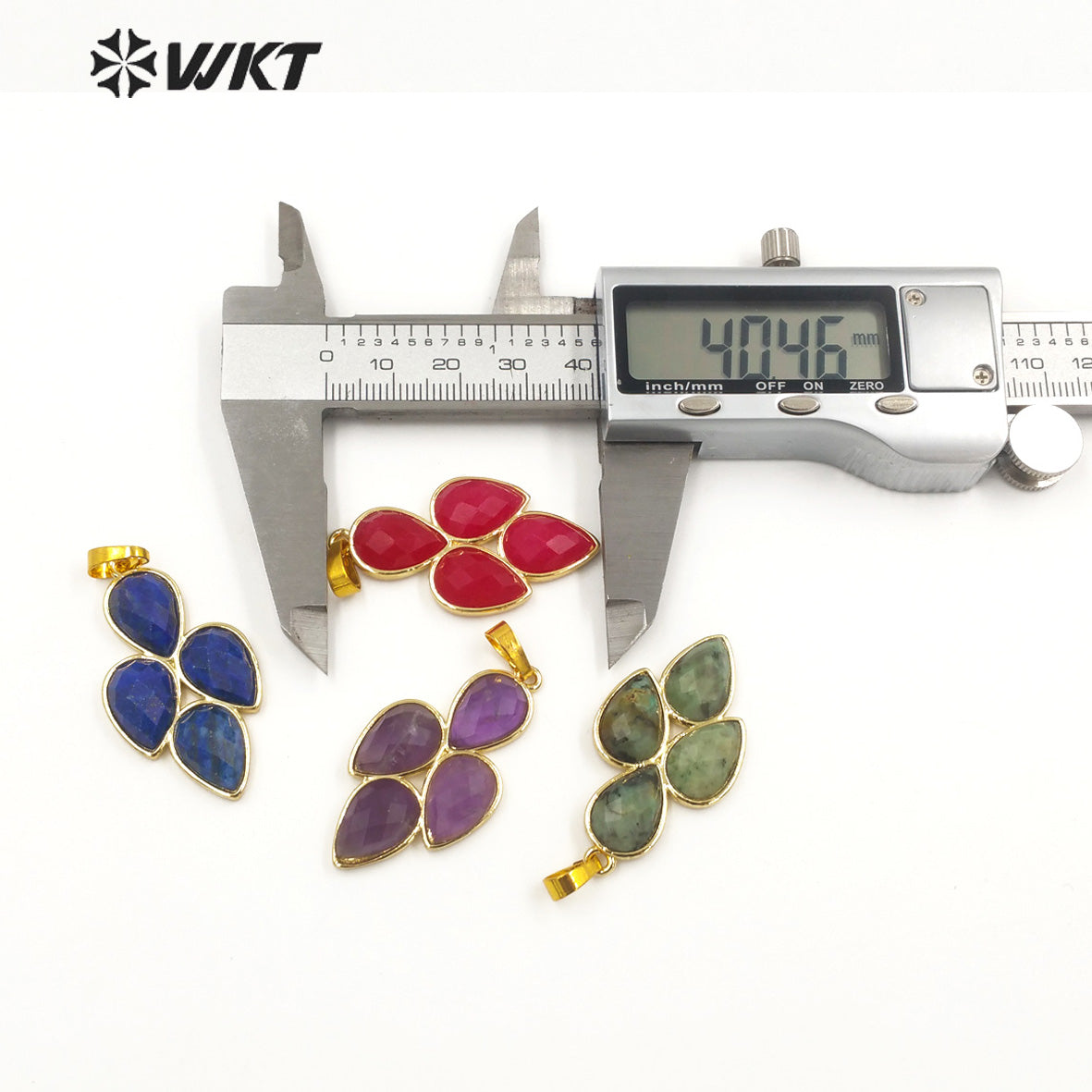 WT-P1922 Fashion Design Trendy New Precious Leaf Shaped Colorful Stone Oval Amazonite Amethyst Gemstone Pendants