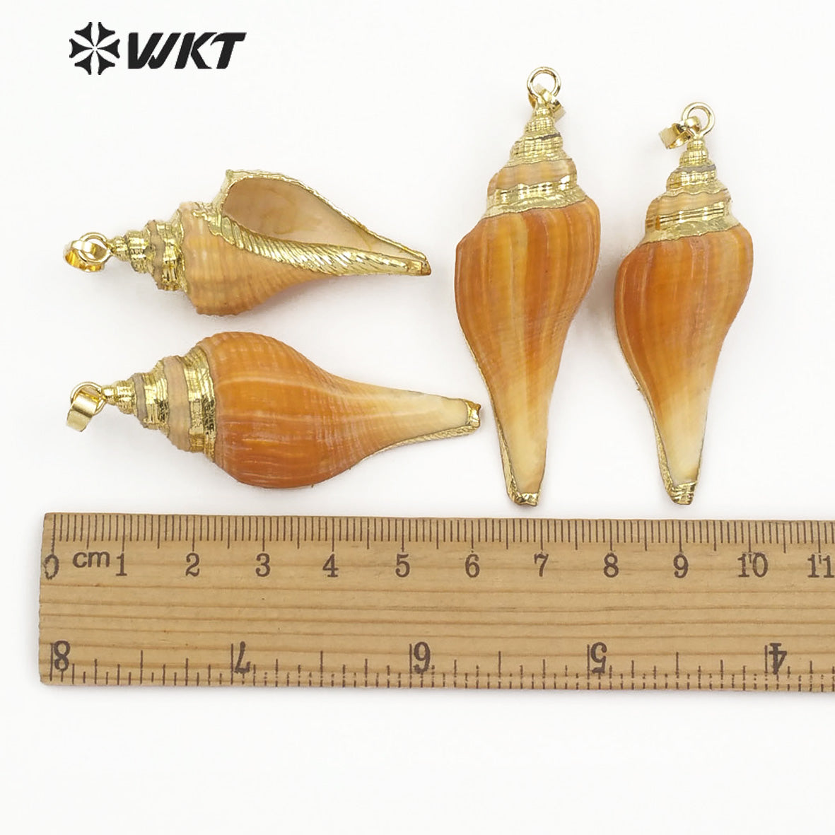 WT-JP095 Large Conch Shell With Gold Plated Women Necklace Pendant Sea Shell Jewelry Natural Big Trumpet Shell Pendant