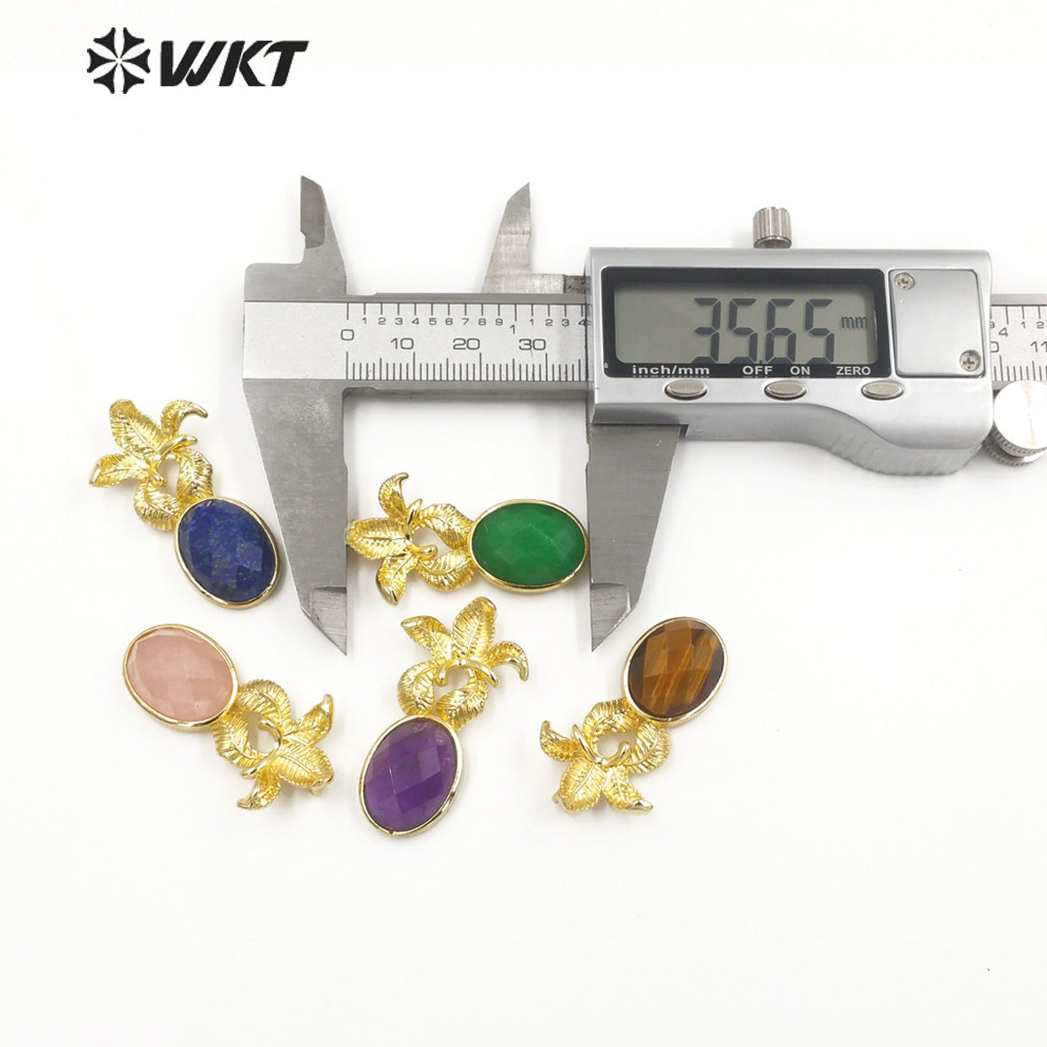 WT-P1923 Fashion Design Trendy New Precious Colorful Stone Flower Shaped Oval Amazonite Amethyst Gemstone Pendants