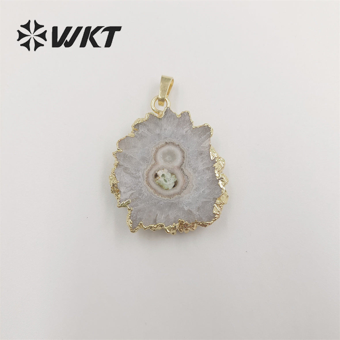 WT-P775 Wholesale Healing Spirit Quartz Solar Stalactite Quartz Pendant, Fashion Gold Dipped Stone Stalactite Quartz Pendant
