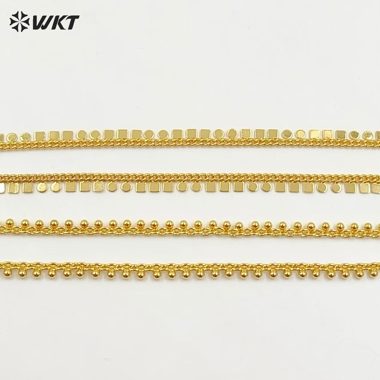 WT-JFN31 Latest Models Stylish Charming 18K Gold Plated Square Round 16 Inch Necklace Jewelry Finished for Both Men and Women