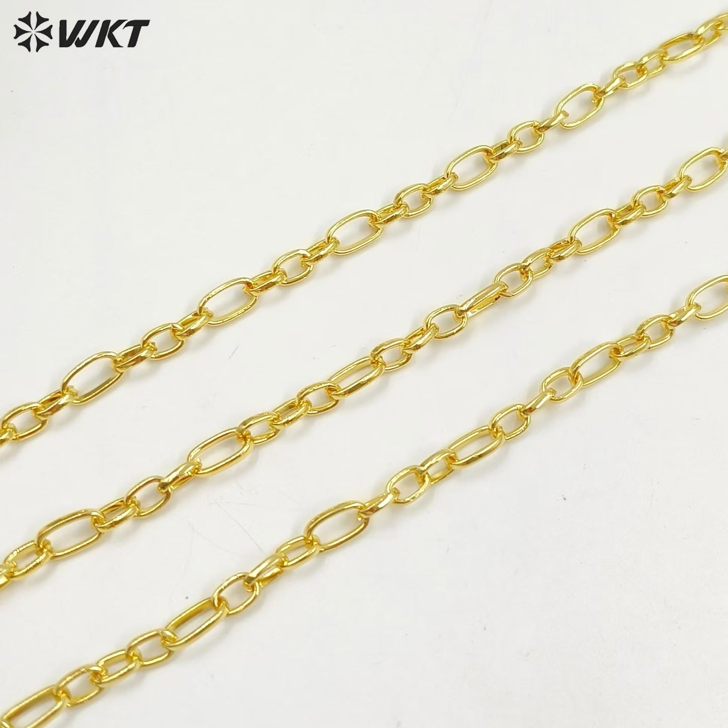 WT-BC232 Popular Simple 18K Real Gold Plated Hand Made Brass Metal Chain for Jewelry Necklace Accesory