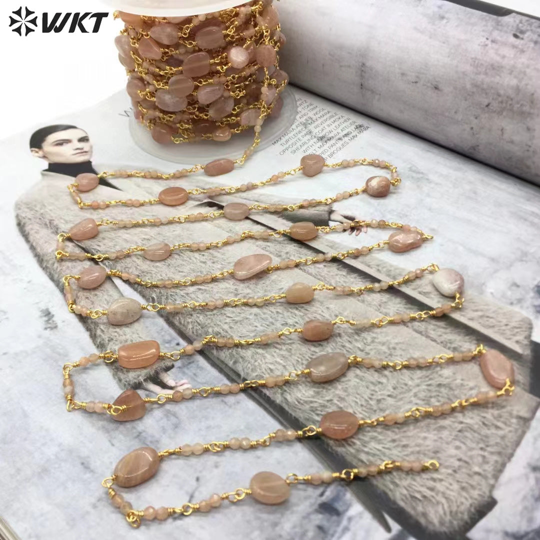 WT-RBC241 Newest Hand Make Natural Strand Stone Beads Rosary Jewelry Chain for Necklace Finding DIY