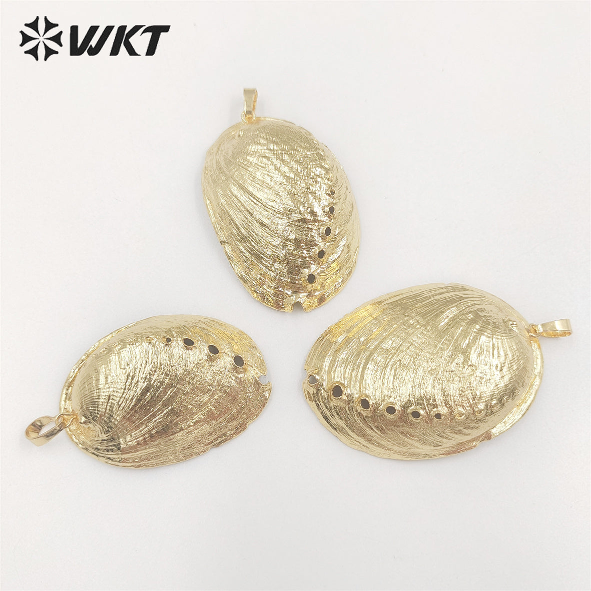 WT-JP316 Newest 18K Full Gold Dipped Natural Abalone Shell Pendant Silver Plated Resist Tarnishable Shell Jewelry Pendant
