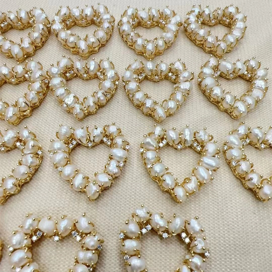 WT-JP365 Wholesale New Design Fashion 18K Real Gold Plated Micro Pave Cubic Zircon Frewhater Rice Pearl Pendants