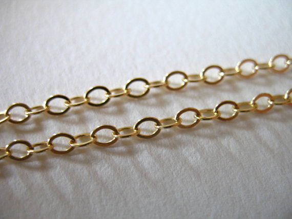 WT-BC030 24k Gold Plated Brass Cable Chain, Jewelry Chains, 3x2.4 mm