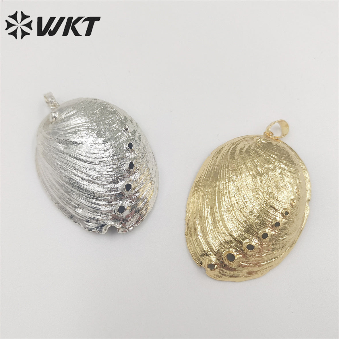 WT-JP316 Newest 18K Full Gold Dipped Natural Abalone Shell Pendant Silver Plated Resist Tarnishable Shell Jewelry Pendant