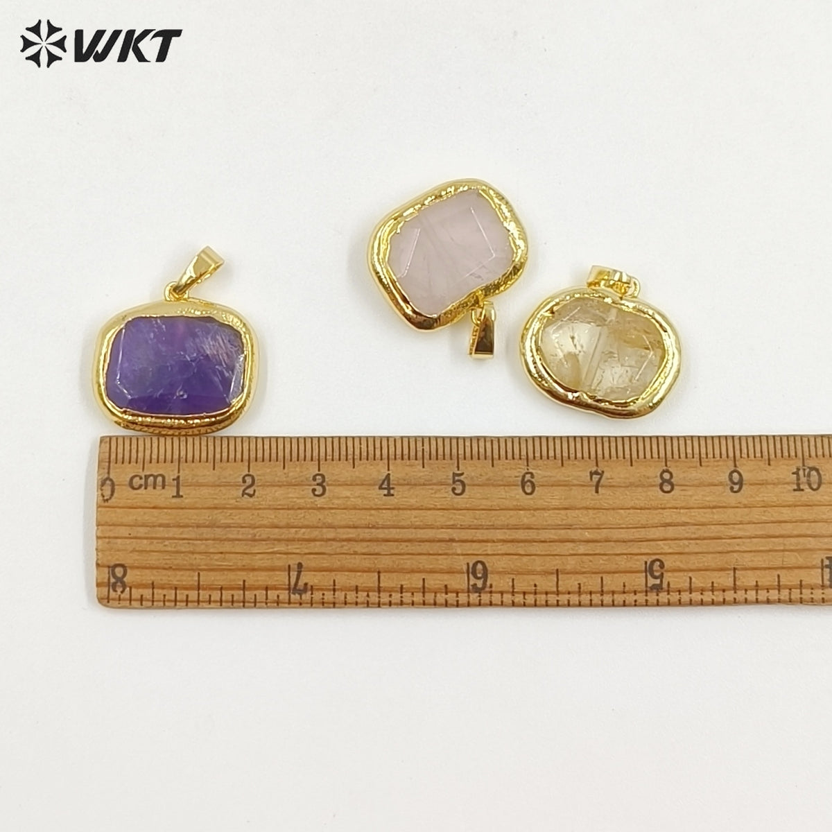 WT-P1468 WKT Jewelry Natural Gemstone Pendant Gold Electroplated Stone Pendant Fashion Charm Necklace Pendant Jewelry