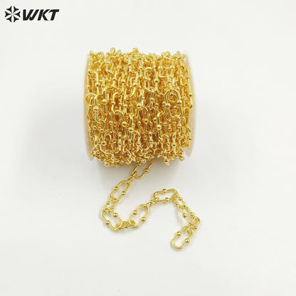 WT-BC235 Copper-plated in 18K Gold Color Korean Handmade Box Buckle DIY Bracelet Necklace Sweater Chain