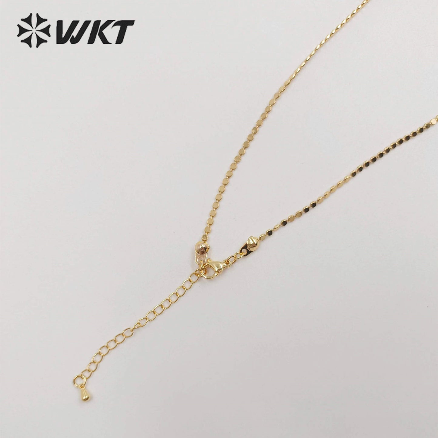 WT-BFN058 Unique Korea Handmade Brass Chain with 18k Real Gold Plated Resist Tarnishale Beads Metal Chain Necklace Jewelry Chain