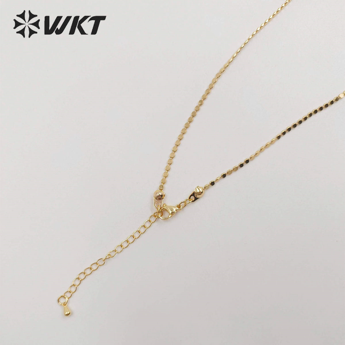 WT-BFN058 Unique Korea Handmade Brass Chain with 18k Real Gold Plated Resist Tarnishale Beads Metal Chain Necklace Jewelry Chain