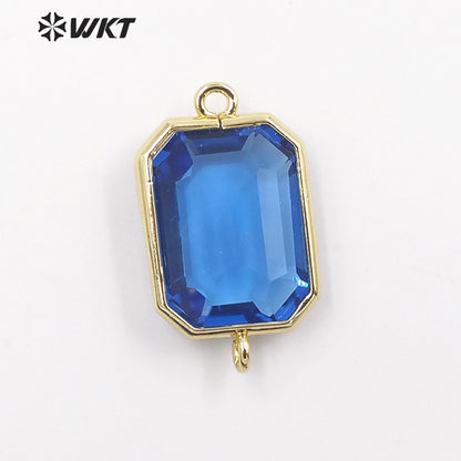 WT-C317 WKT Lapis/ Labradorite Gemstone Connectors for Jewelry Findings Amethyst Amazonite Stone for Bracelet