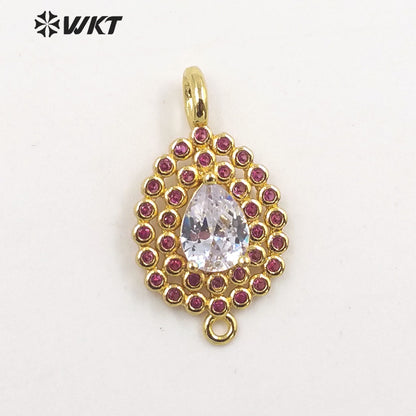 WT-C320 WKT Trendy Fashion Style Jewelry Accessories Stone for Bracelet Micro Paved Gemstone Connectors