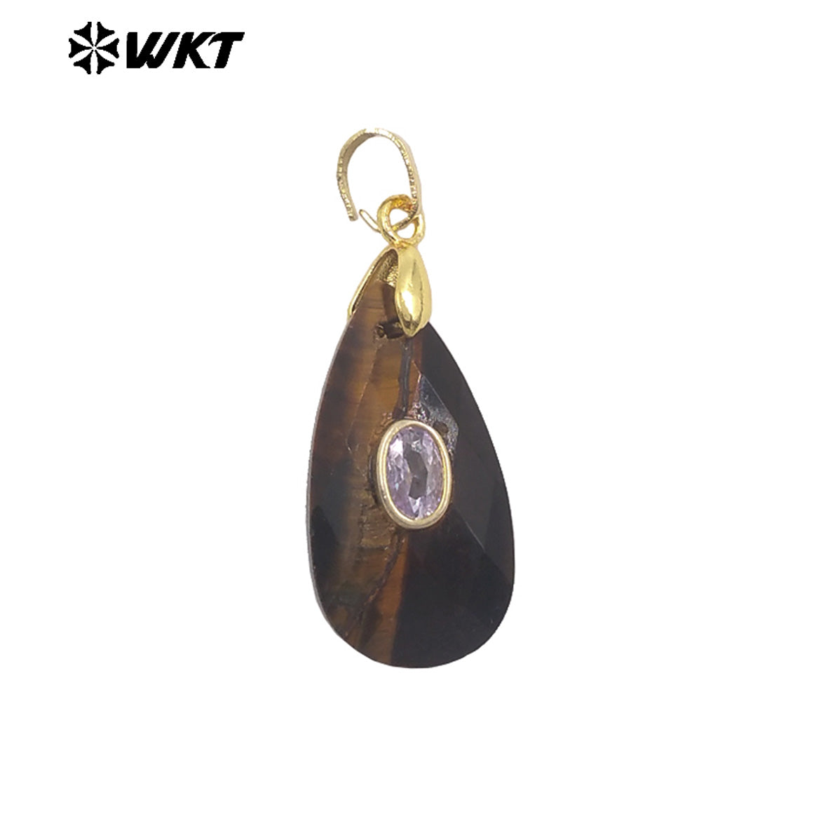 WT-P2044 New Arrival Natural Stone And Zircon Waterdrop Shape Lovely Charms Pendant As Women Elegant Earrings DIY Accessory