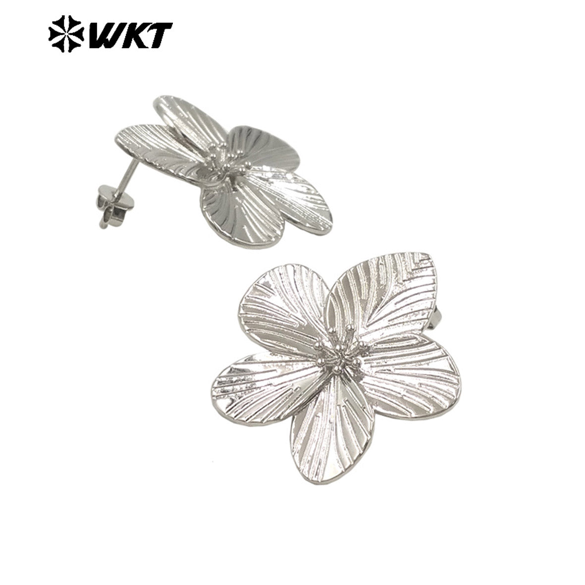 WT-E760 Explosive New Products Flower Shape 18K Gold Plated and Silver Earrings for Women As Birthday and Anniversary Gifts