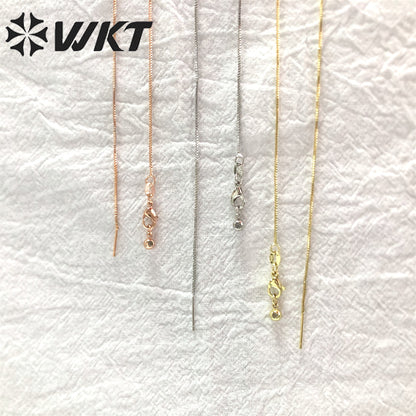 WT-BFN022 Nice and Attractive Jewelry 18k Real Gold Plated Box Chain in Adjustable Brass Pin Chain Women Jewelry Finding Chain