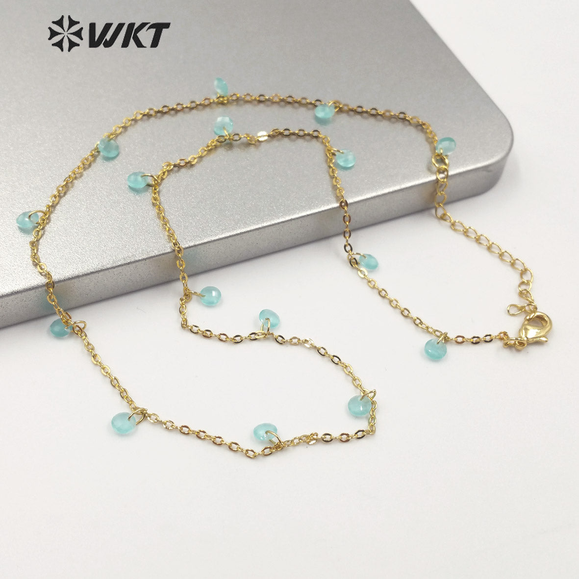 WT-N1203 Women Fashion 4mm Crystal Beads Necklace Hot Sale Jewelry New Arrival Crystal Beads Chain
