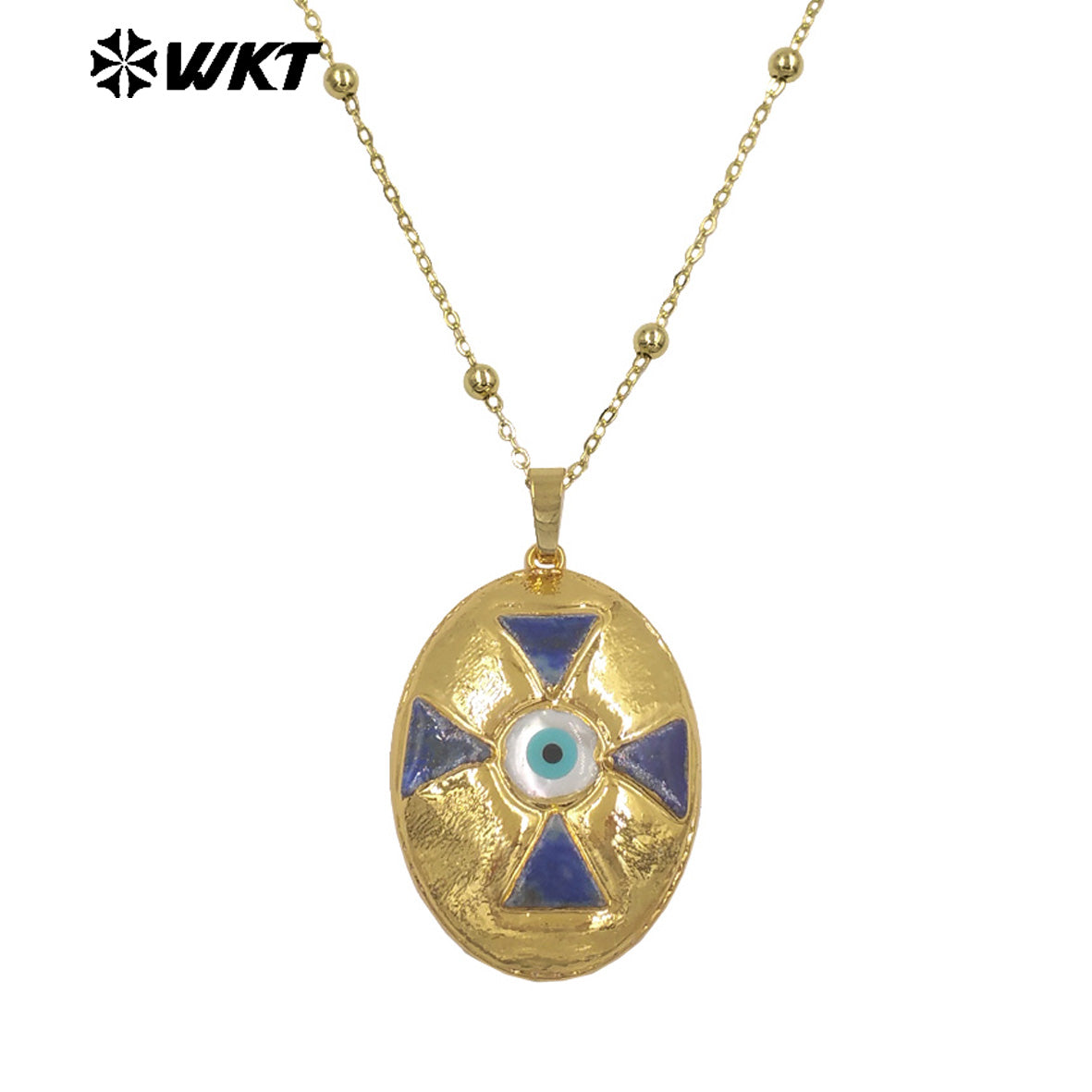 WT-JN356 Wholesale 18K Gold Electroplated Shell Eye Star And Egg Shape Design Pendant Necklace For Fashion Party Jewelry