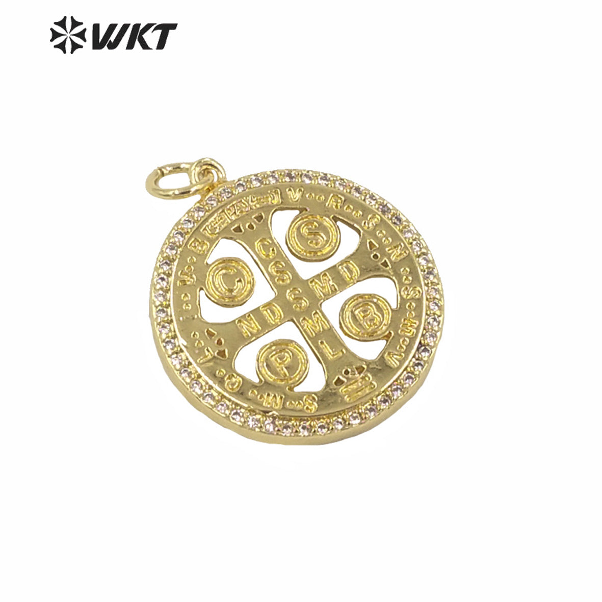WT-MP159 New Wholesale New Gold Electroplated Jesus Cross Pendant Hot Sales Populared Christian Image Jewelry Pendant for Women