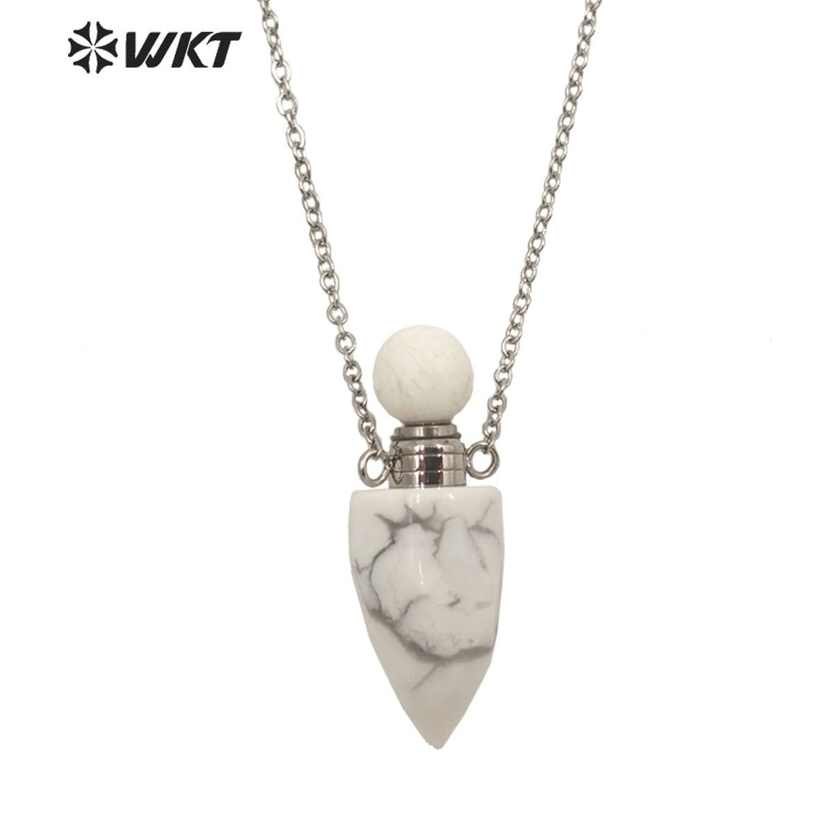 WT-N1370 Attractive Necklace Perfume Bottle Pendant Colorful Stone Pendant Necklace Women Jewelry Natural Stone Necklace