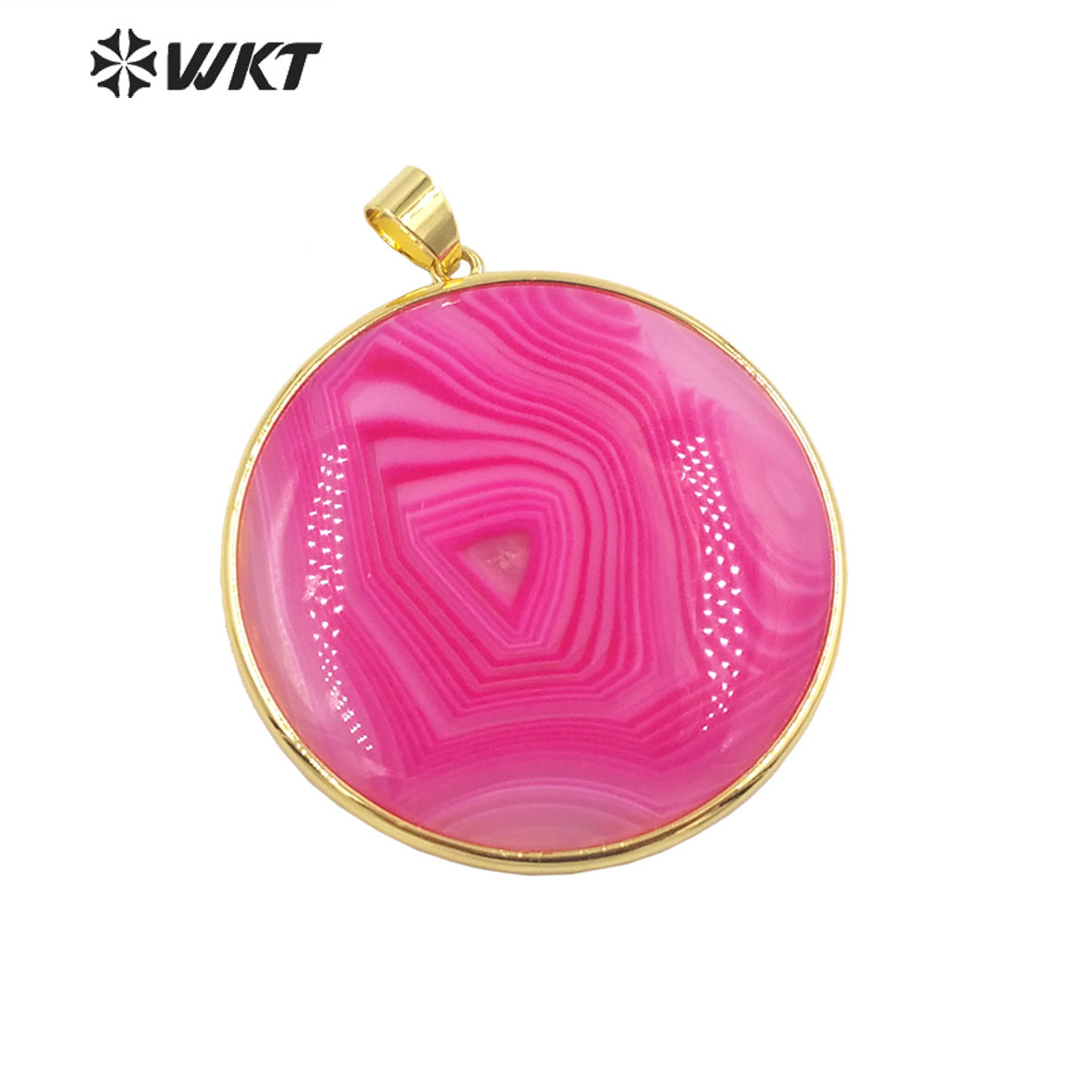 WT-P1798 Lovely Round Bohemia Pendant Color Stone 18k Real Gold Plated Ladies Jewelry Accessories Pendant Natural Stone Pendant