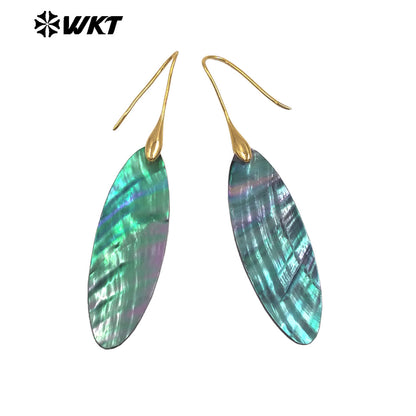 WT-MPE162 Good Quality Vintage Style Sparkling Multi Shapes Natural Abalone Shell Earrings For Ladies Party Jewelry Gift