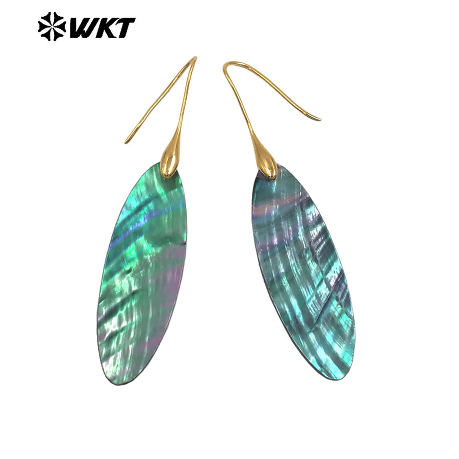WT-MPE162 Good Quality Vintage Style Sparkling Multi Shapes Natural Abalone Shell Earrings For Ladies Party Jewelry Gift