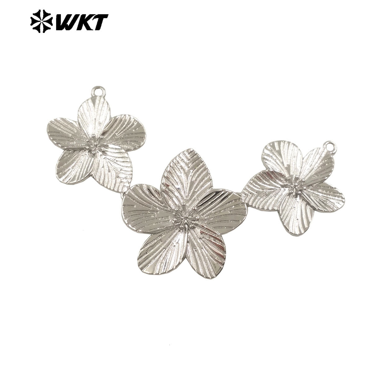 WT-C333 Hot Sale Flower Shape 18K Gold and Silver Crafts Natural Yellow Brass Pendant Daily Necklace for Women As Special Gift