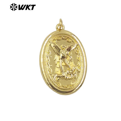 WT-MP292 Wholesale New Design Lovely Kindness 18K Brass Gold Metal Angel Charms Necklace Pendants
