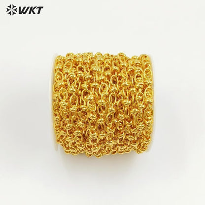 WT-BC238 Popular Sales Metal Gold Plated Chain Oval Shape Yellow Brass Link Accessories For Jewelry Handmade